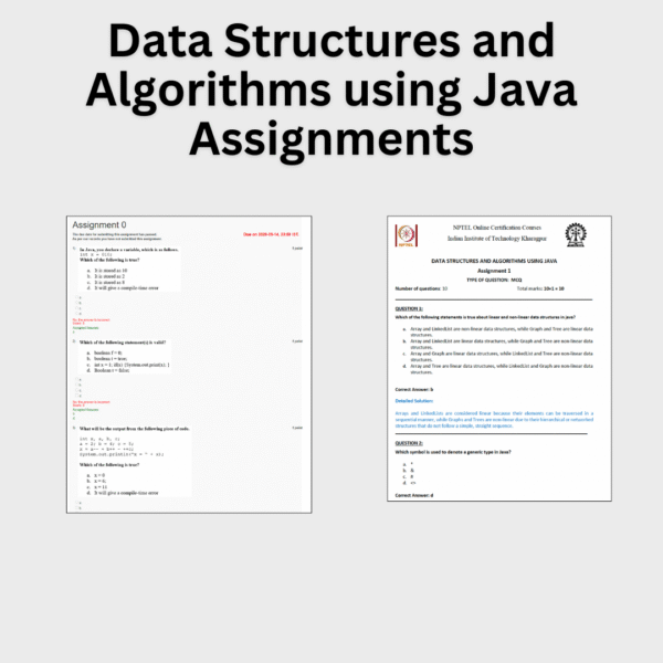 Data Structure and Algorithms using Java Assignments