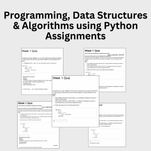 Programming, Data Structures and Algorithms using Python Assignments