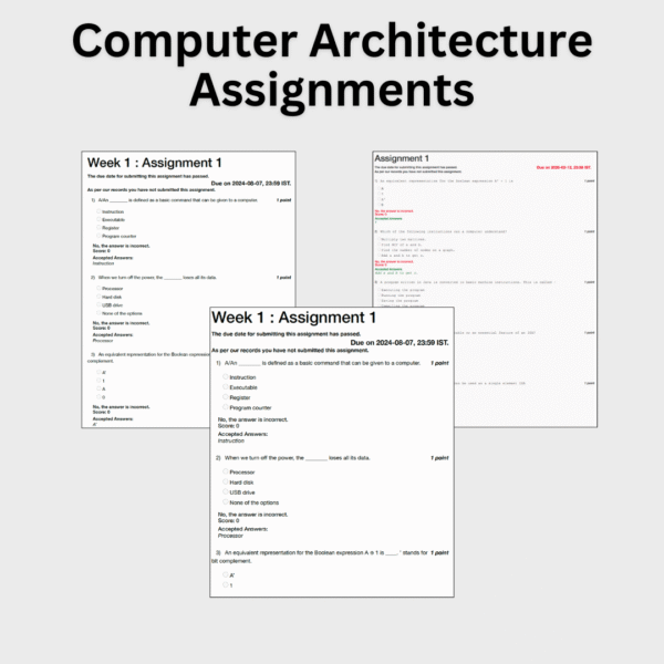 Computer Architecture Assignments