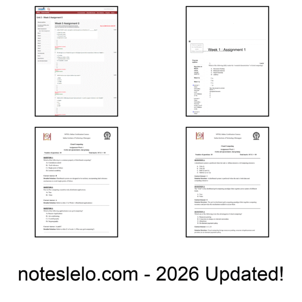 Cloud Computing NPTEL Question Bank