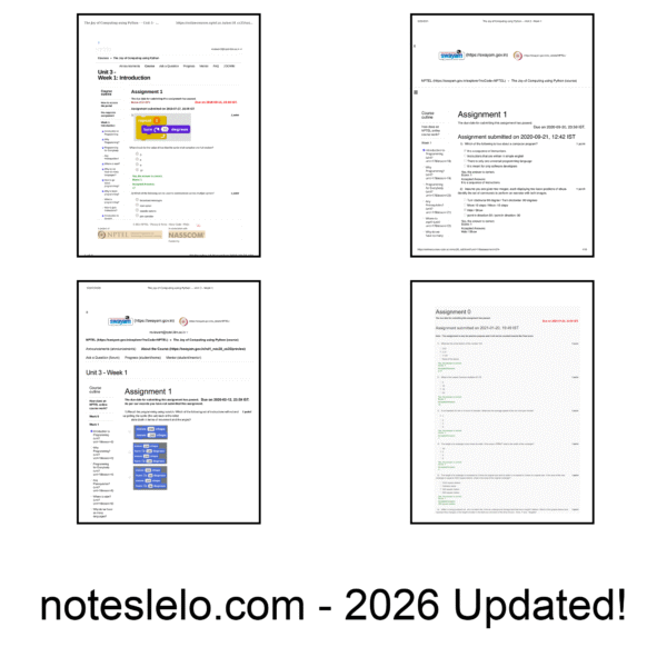 The Joy of Computing using Python NPTEL Question Bank