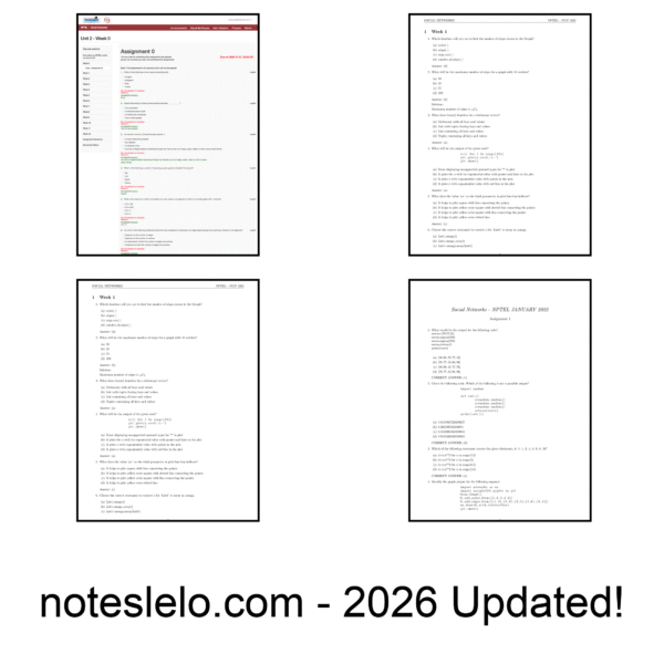 Social Networks NPTEL Question Bank