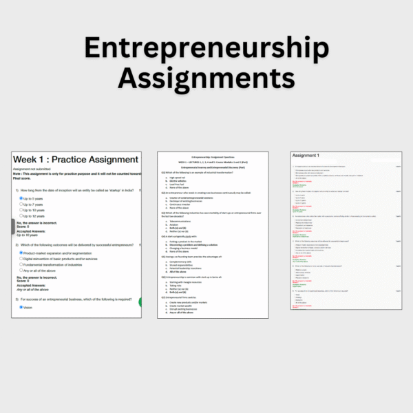 Entrepreneurship Assignments