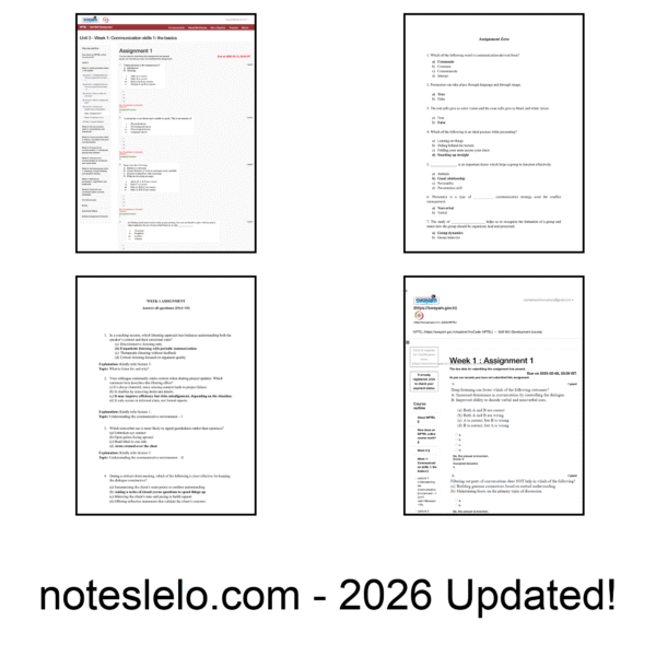Soft Skill Development NPTEL Question Bank