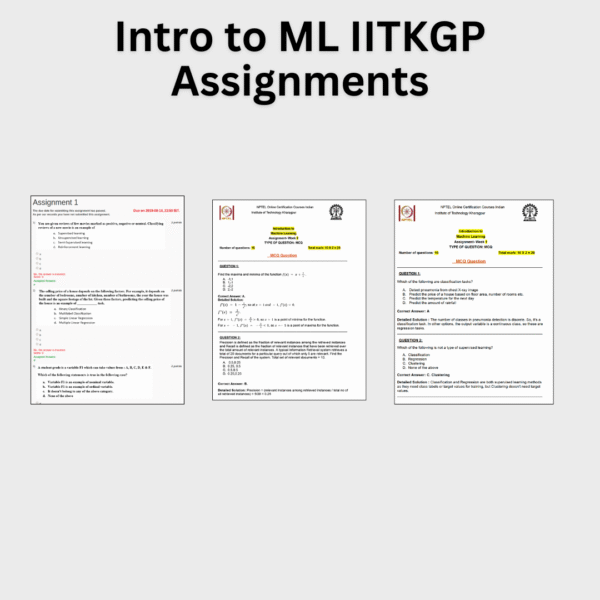 Introduction to Machine Learning IITKGP Assignments