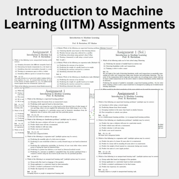 Introduction to Machine Learning IITM Assignments