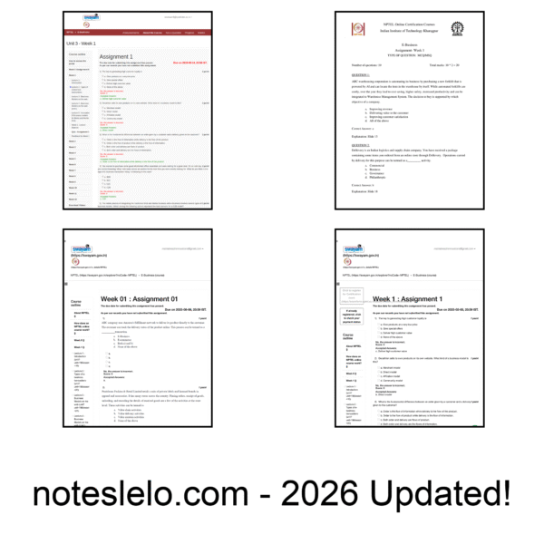 E-Business NPTEL Question Bank