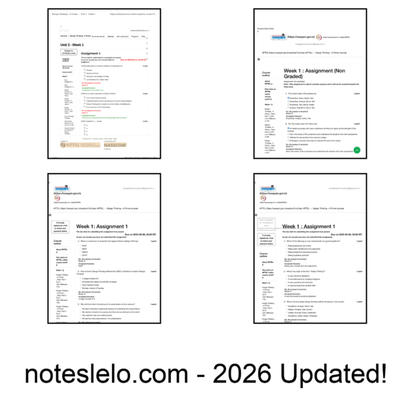 Design Thinking - A Primer NPTEL Question Bank