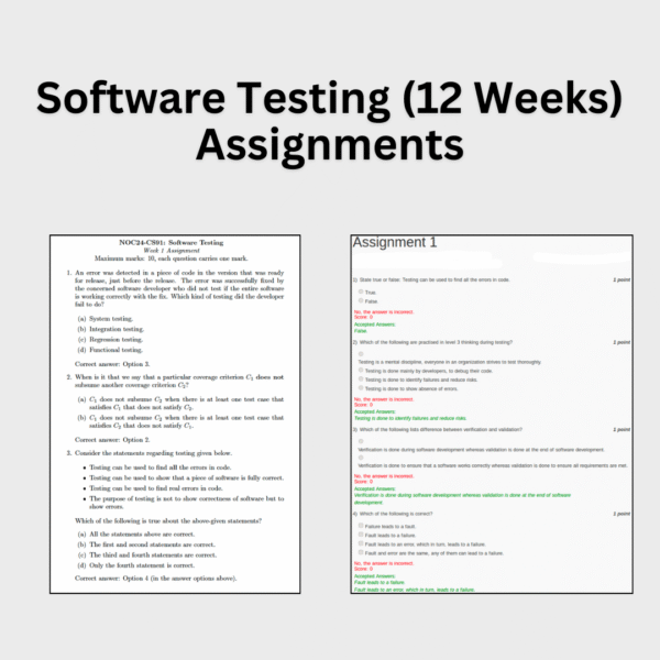 Software Testing (12 weeks) Assignments