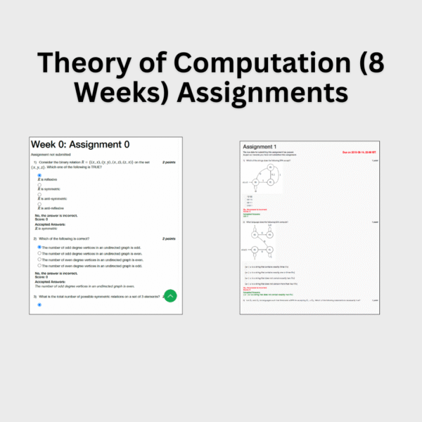 Theory of Computation IITK (8 weeks) Assignments