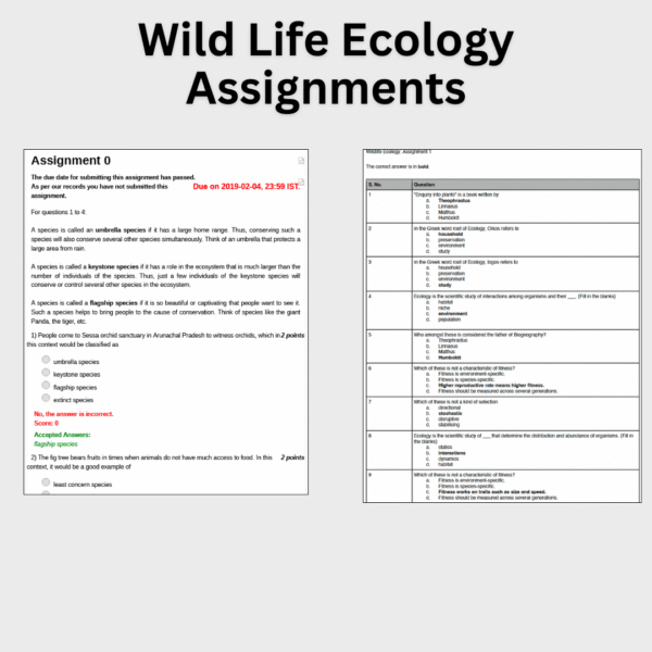 Wild Life Ecology Assignments