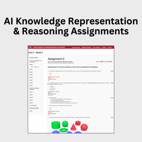 AI: Knowledge Representation And Reasoning Assignments