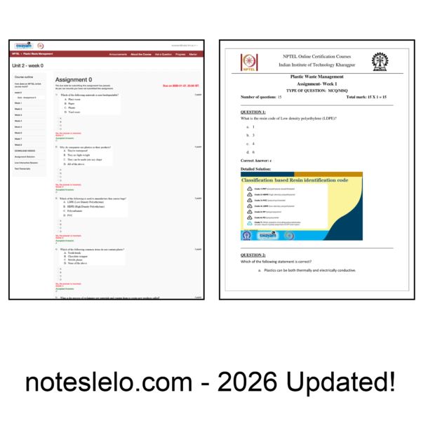 Plastic Waste Management Assignments