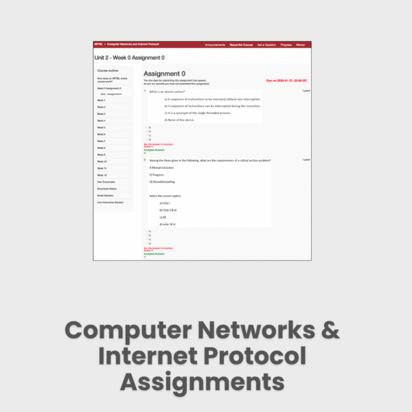 Computer Networks And Internet Protocol Assignments