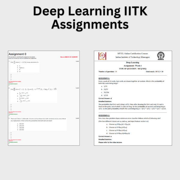 Deep Learning IITK Assignments