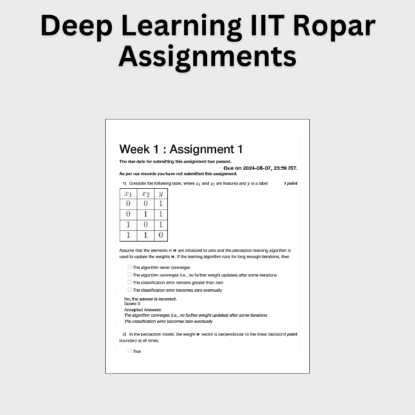 Deep Learning IIT Ropar Assignments