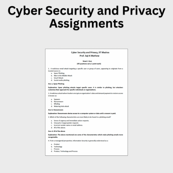 Cyber Security and Privacy Assignments