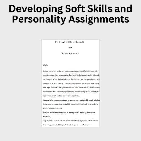 Developing Soft Skills and Personality Assignments