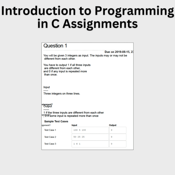 Introduction to Programming in C Assignments