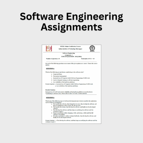 Software Engineering Assignments