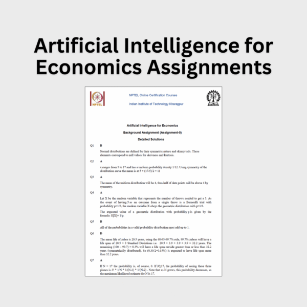 Artificial Intelligence for Economics Assignments