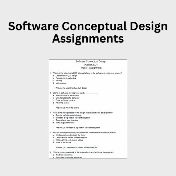 Software Conceptual Design Assignments