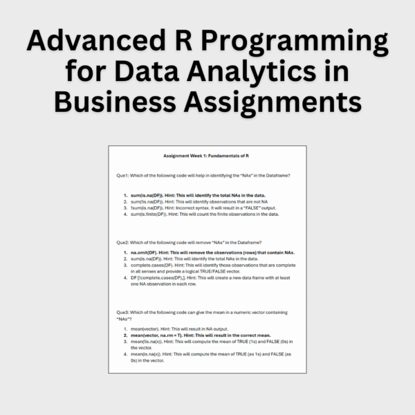 Advanced R Programming for Data Analytics in Business Assignments