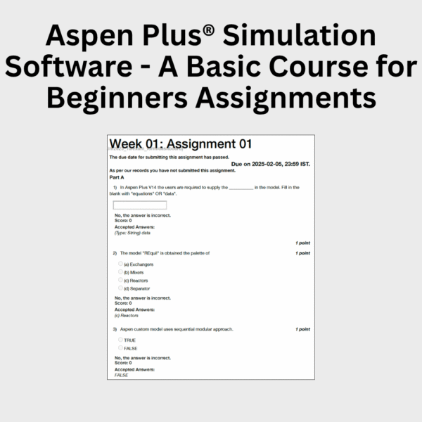 Aspen Plus® Simulation Software - A Basic Course for Beginners Assignments