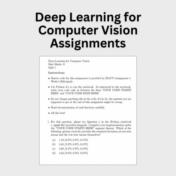 Deep Learning for Computer Vision Assignments