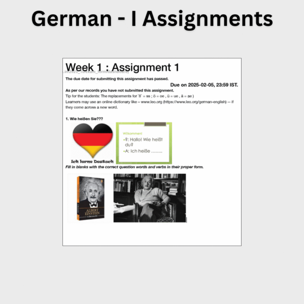 German - I Assignments