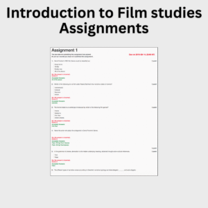 Introduction to Film studies Assignments