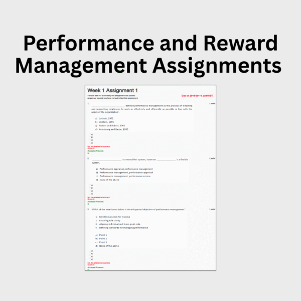 Performance and Reward Management Assignments