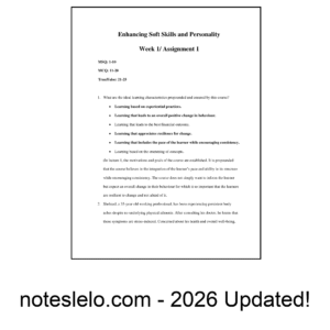 Enhancing Soft Skills and Personality NPTEL Question Bank