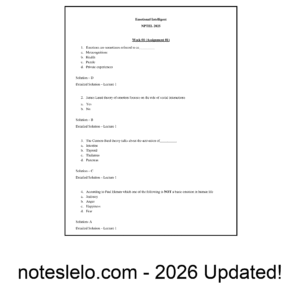 Emotional Intelligence NPTEL Question Bank